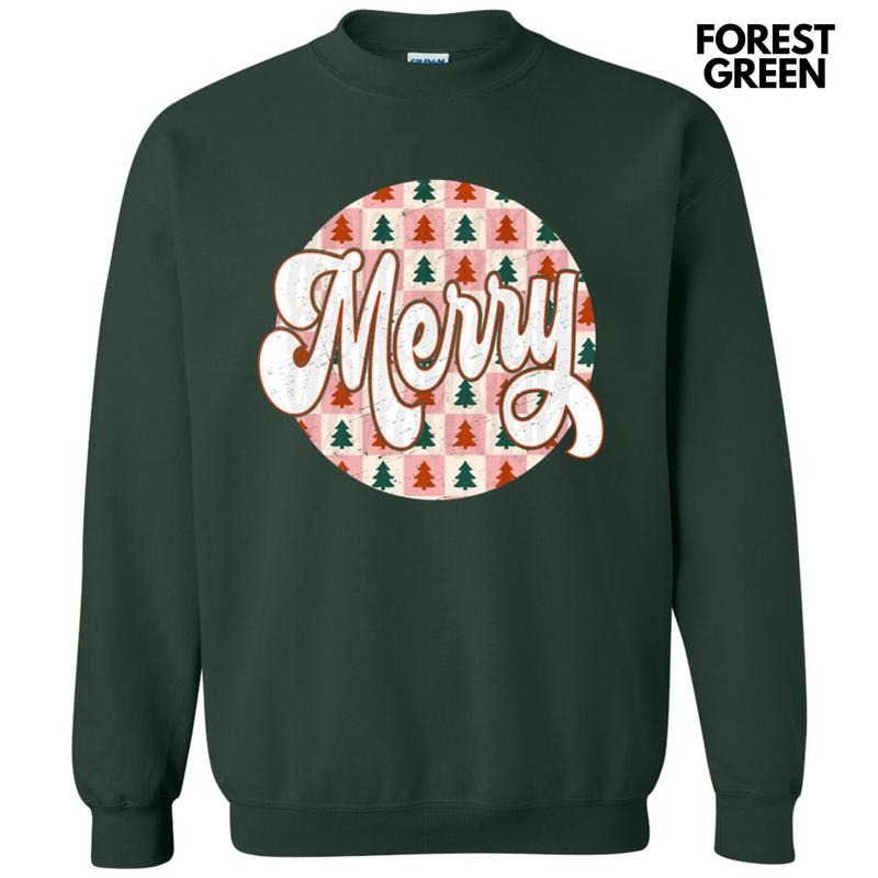 Checkered Merry Circle Sweatshirt T-Shirts, Hoodie | HypeDripTees.com