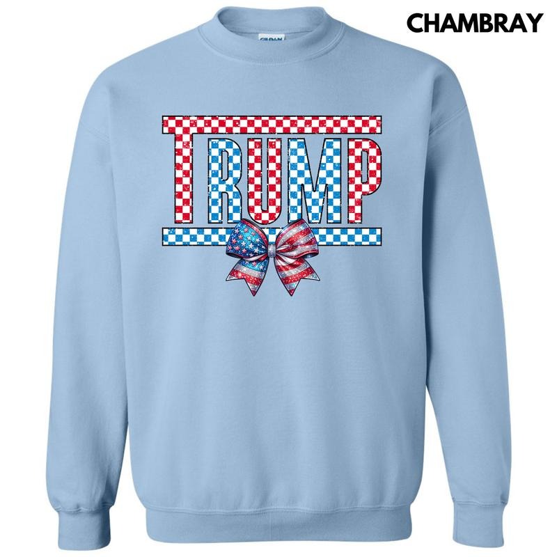 Checkered TRUMP Sweatshirt 'NLB' T-Shirts, Hoodie | HypeDripTees.com