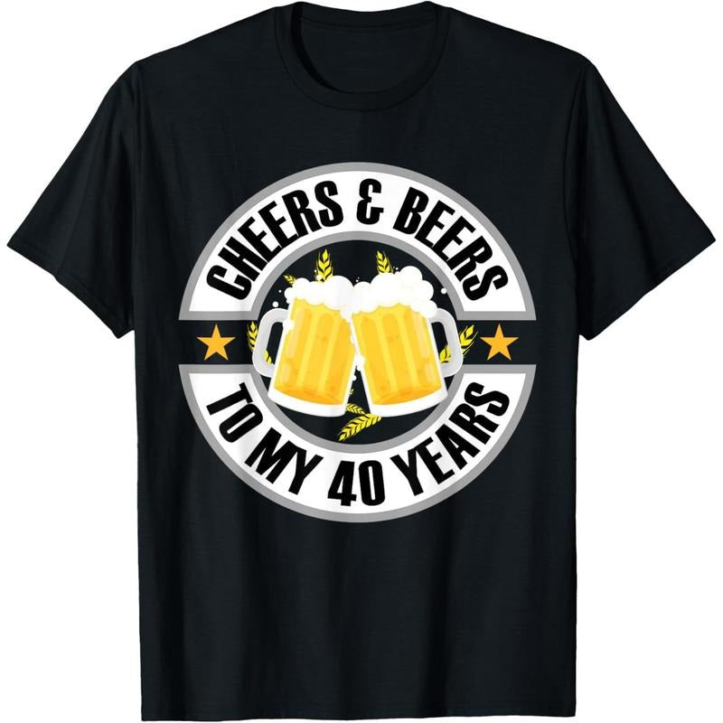 Cheers and Beers To My 40 Years 40th Birthday T-Shirt made in us Hoodie, Sweatshirt | HypeDripTees.com
