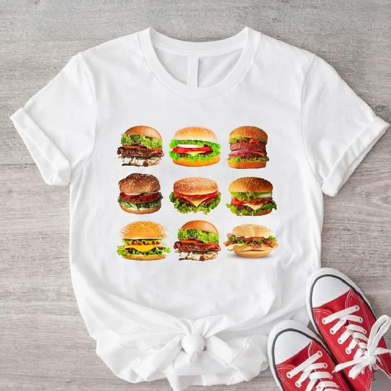 Cheeseburger T-Shirt, Fast Food Burger Lover Shirt, Burger Birthday Gift Tee, Foodie Friend Gift Short Sleeve, Unisex...