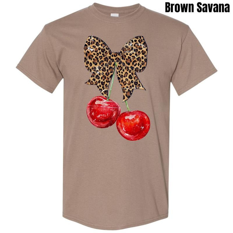 Cheetah Bow Cherries Gildan Short Sleeve T-Shirt 'NLB' Hoodie, Sweatshirt | HypeDripTees.com