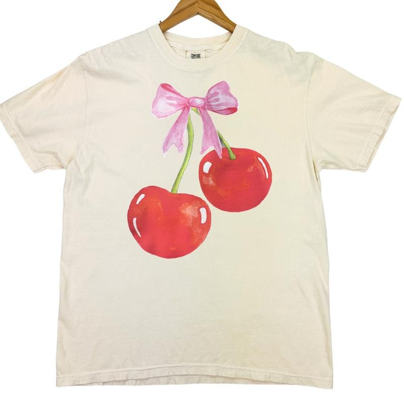 Cherry Coquette Comfort Colors T-Shirt Hoodie, Sweatshirt | HypeDripTees.com