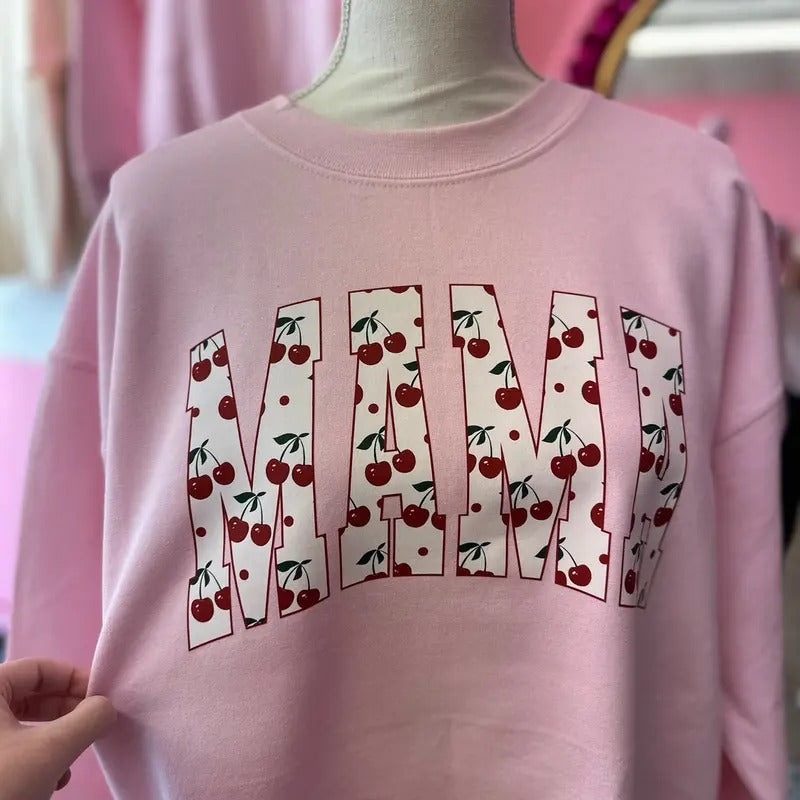 Cherry Mama Sweatshirt Gildan Oversized Crewneck T-Shirts, Hoodie | HypeDripTees.com