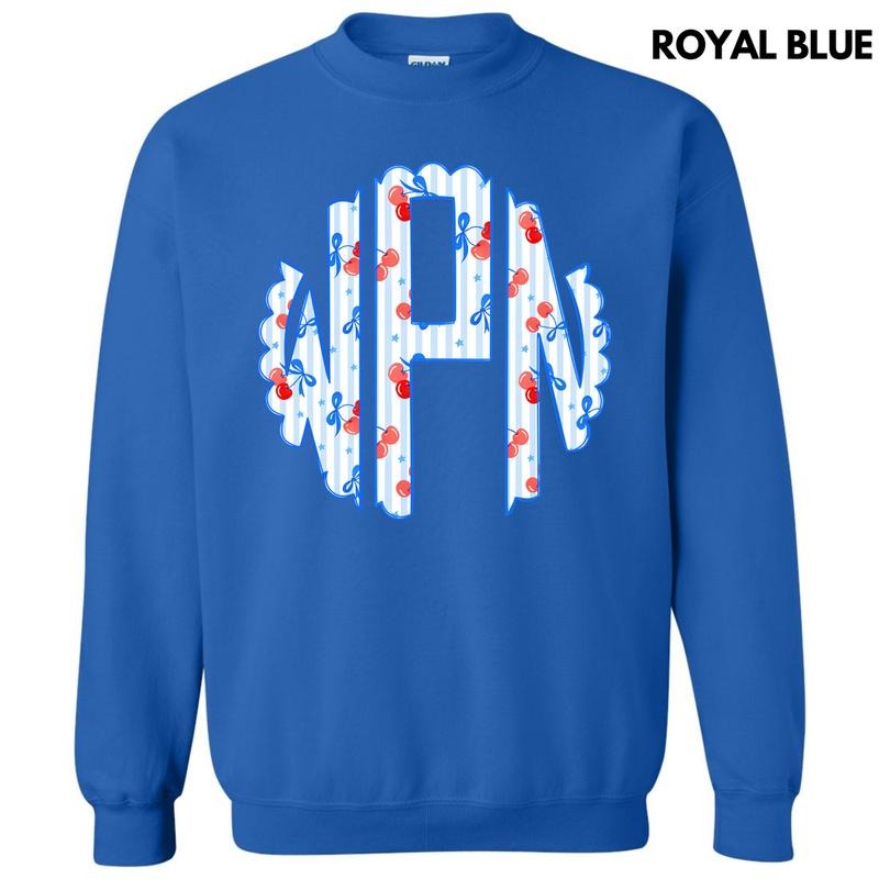 Cherry Stripe Monogram Sweatshirt 'NLB' T-Shirts, Hoodie | HypeDripTees.com