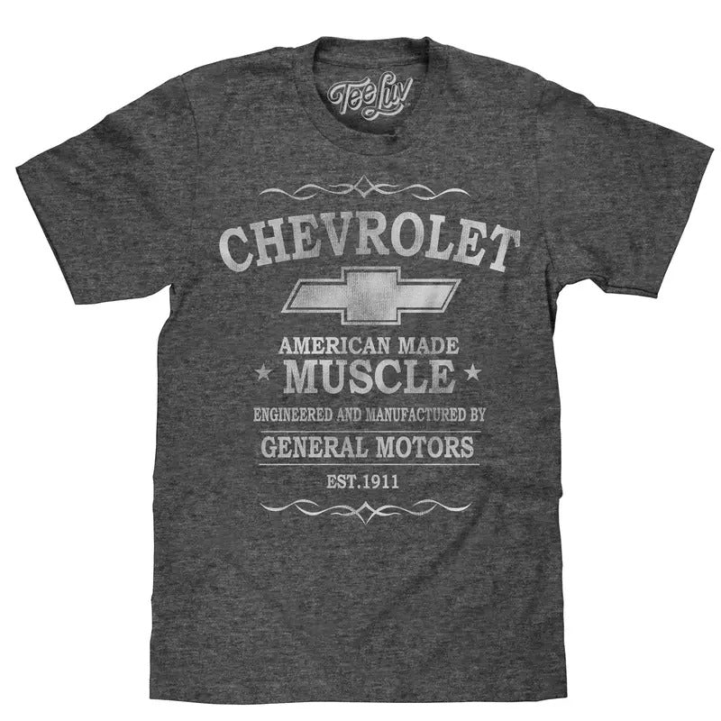 Chevrolet American Made Muscle T-Shirt - Gray Hoodie, Sweatshirt | HypeDripTees.com