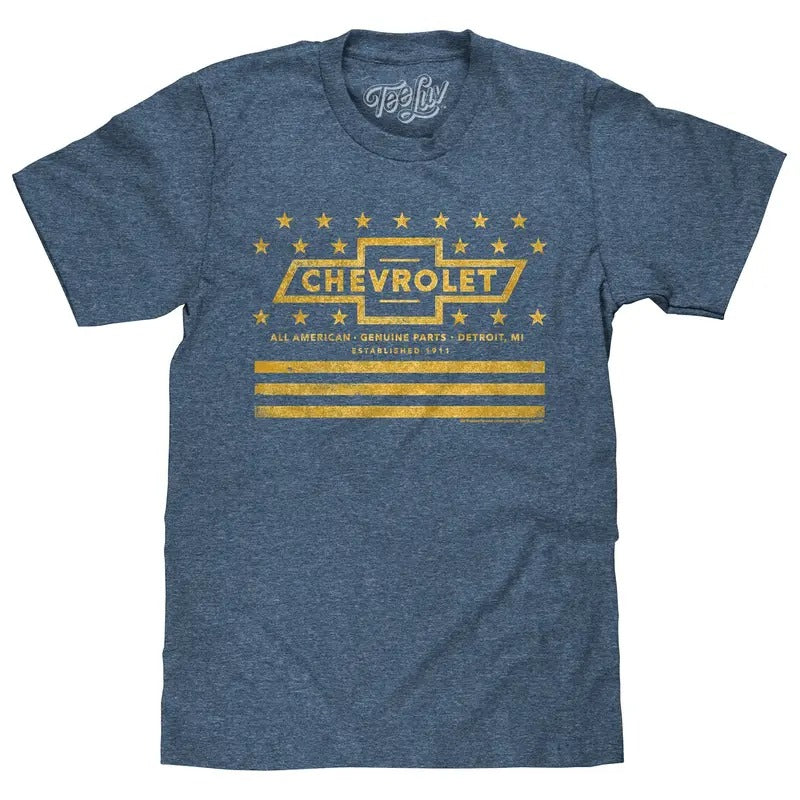 Chevrolet Yellow Stars & Stripes T-Shirt - Gray Hoodie, Sweatshirt | HypeDripTees.com