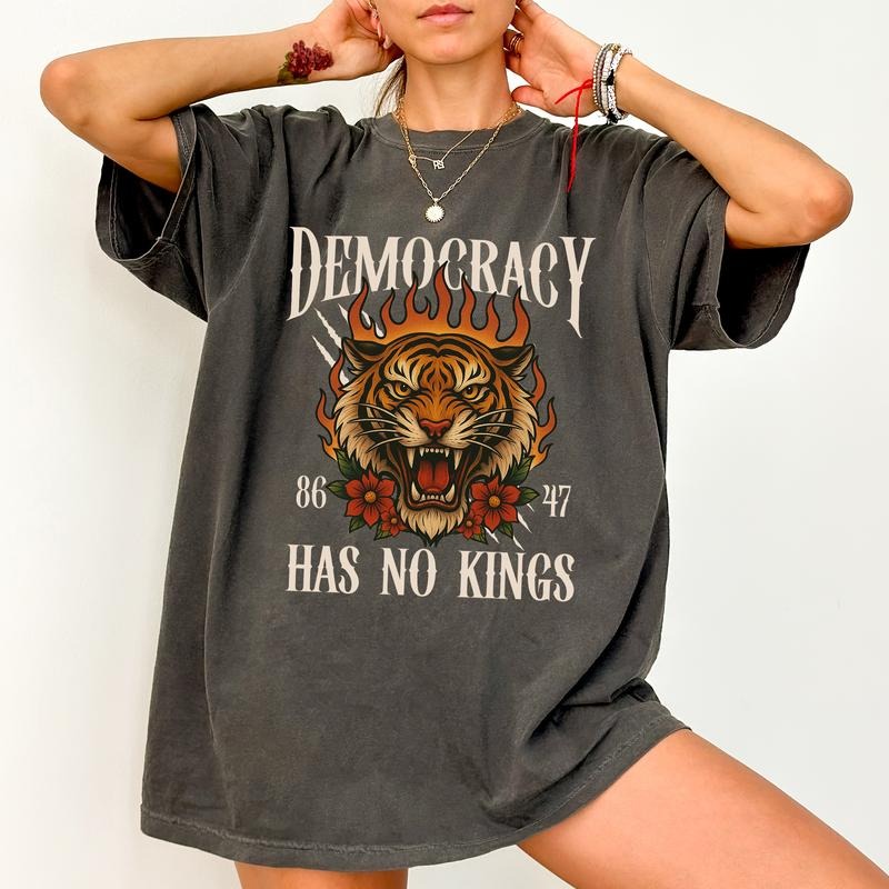 ChicCotton Democracy Has No Kings Comfort Colors Shirt, Retro 8647 T-shirt, Vintage Subtle FDT Graphic Tee, Activist...