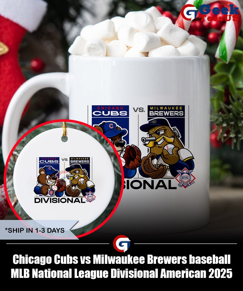 Chicago Cubs vs Milwaukee Brewers baseball MLB National League Divisional American 2025 mascot shirt