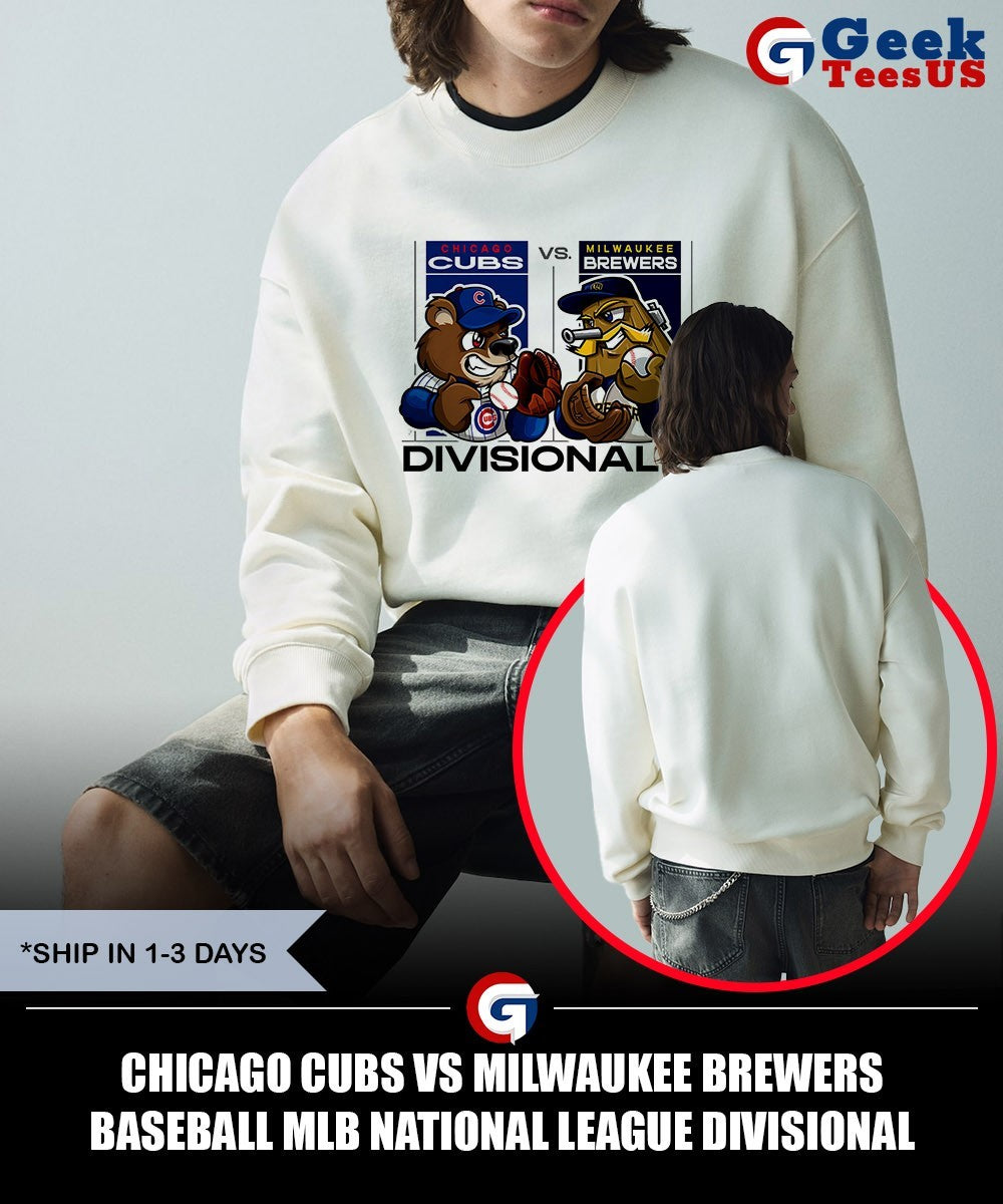 Chicago Cubs vs Milwaukee Brewers baseball MLB National League Divisional American 2025 mascot shirt