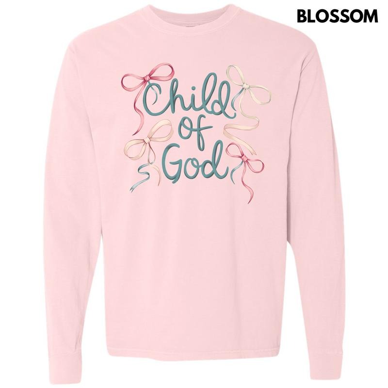 Child Of God Bows Long Sleeve Comfort Colors T-Shirt 'NLB' Hoodie, Sweatshirt | HypeDripTees.com
