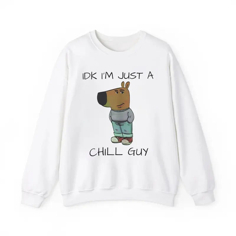 Chill Guy Coin Meme Long Sleeve Sweatshirt for Men T-Shirts, Hoodie | HypeDripTees.com