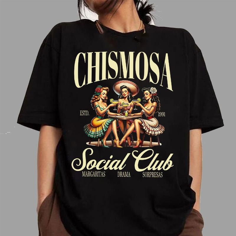Chismosa Social Club Shirt, Latina Chisme Tee Mexicana Gift Latinx Funny Shirt, Hispanic Trendy Retro Mexican Margarita...