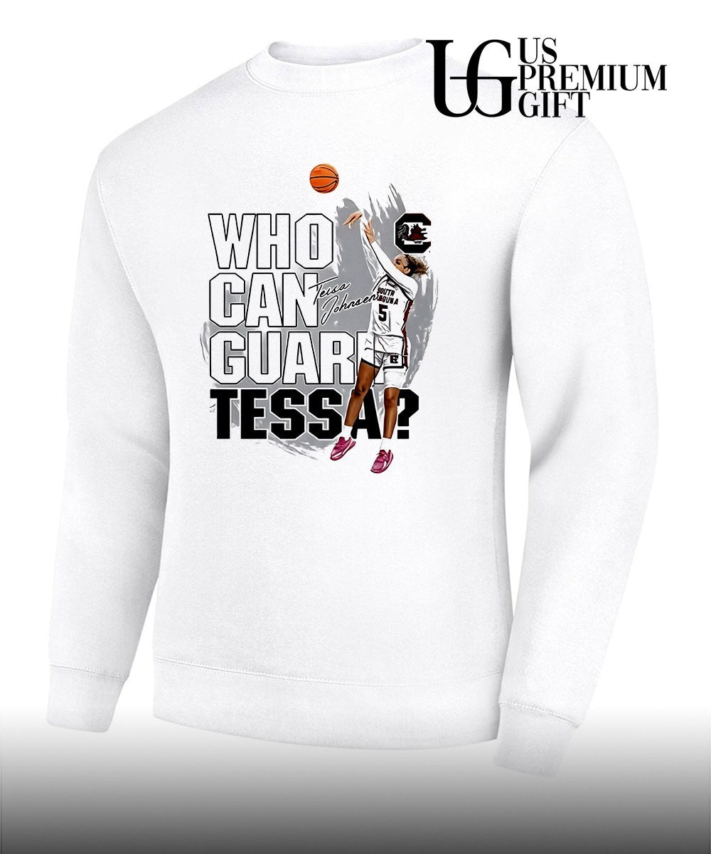 Chloe Kitts wearing Who Can Guard Tessa South Carolina Gamecocks basketball shirt