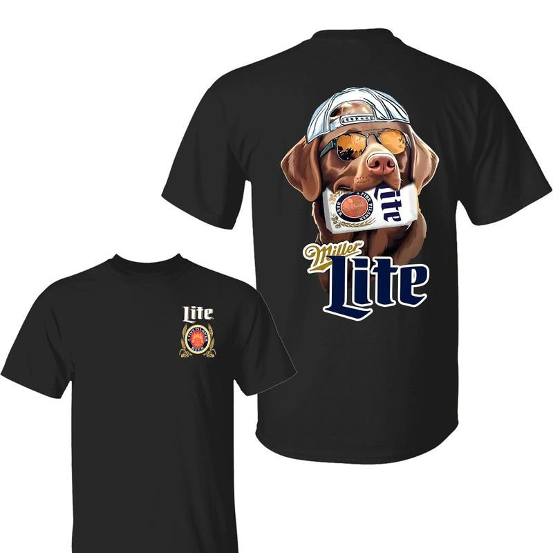 Chocolate Labrador Miler Lite Hunting Dog Shirt, Miler Lite Beer T-Shirt, Full Colors, For Men, For Women Hoodie, Sweatshirt