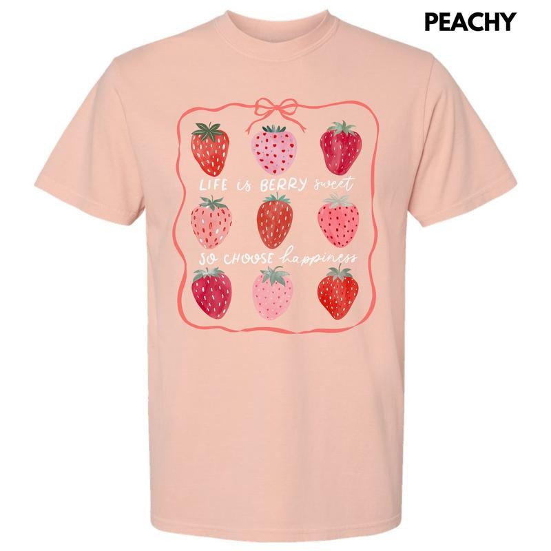 Choose Happiness Strawberry Collage Comfort Colors T-Shirt 'NLB' Hoodie, Sweatshirt | HypeDripTees.com