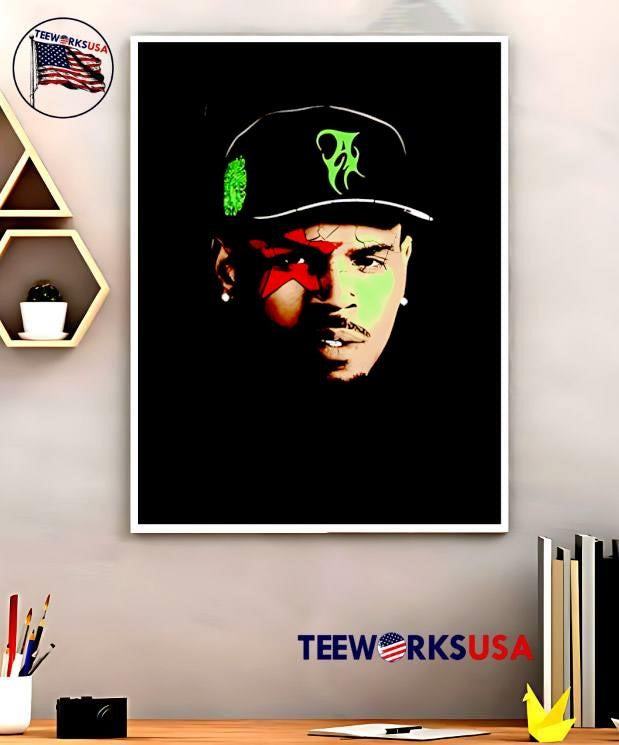 Chris Brown Face and Star Logo A Hat T-Shirt