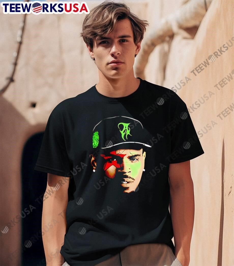 Chris Brown Face and Star Logo A Hat T-Shirt