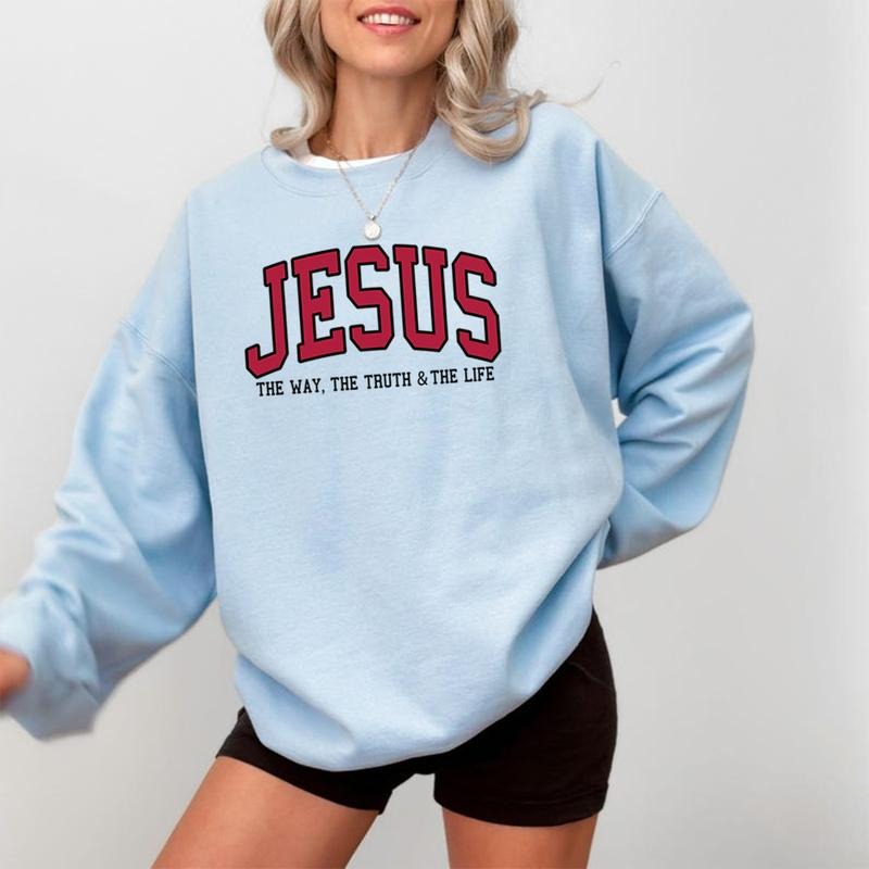 Christian Jesus Crewneck Sweatshirt for Women, Faith Graphic Pullover, Bible Verse Shirt, Fall Casual Oversized...