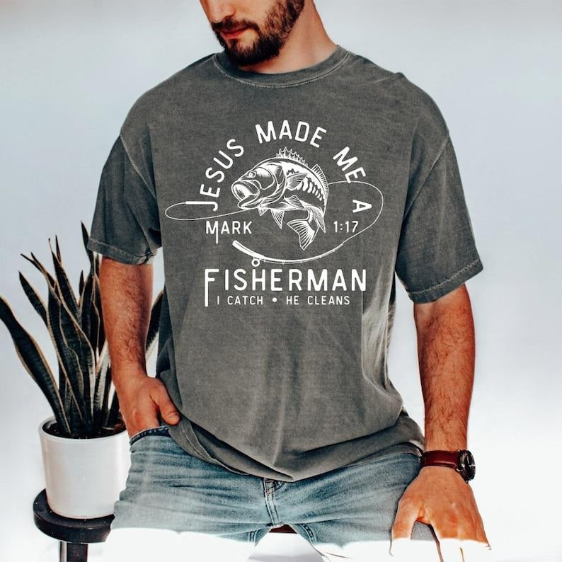 Christian Shirts, Christian Shirts for Men, Fisherman Tee Hoodie, Sweatshirt | HypeDripTees.com