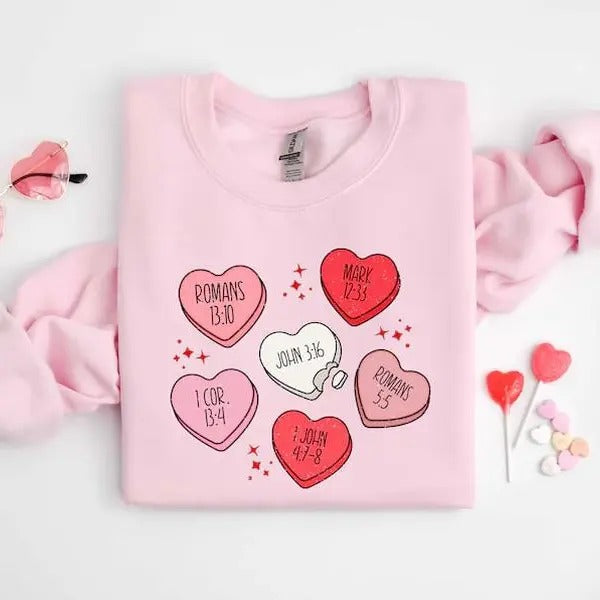 Christian Valentines Day Sweatshirt, Valentines Day Gift, Christian Shirts, Bible Verse Sweater, Couple Shirts, Religious...