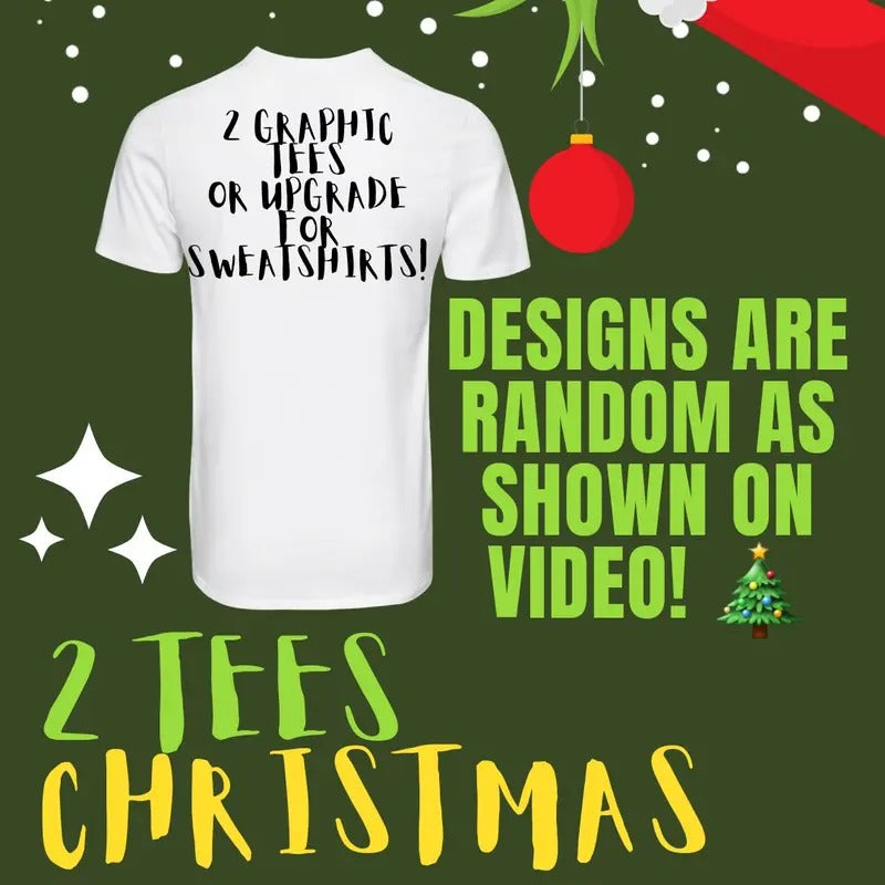 Christmas 2 Tee or Sweatshirt Bundle * designs shown in video Hoodie | HypeDripTees.com