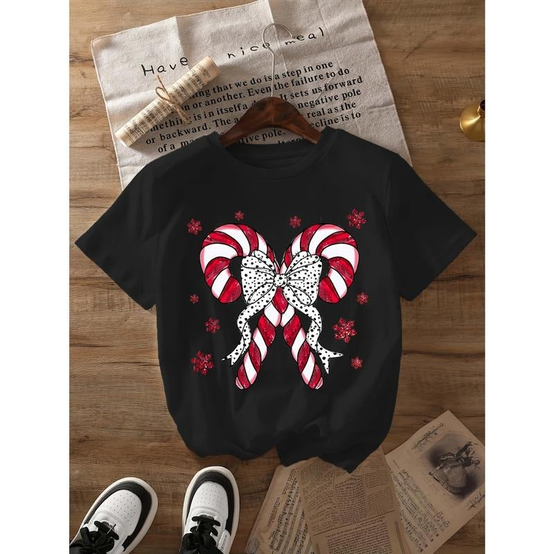 Christmas Candy Cane Bow T - shirt Hoodie, Sweatshirt | HypeDripTees.com