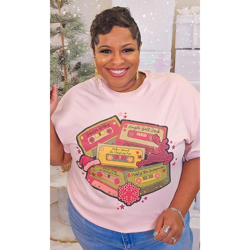 Christmas Cassettes Graphic T-Shirt Hoodie, Sweatshirt | HypeDripTees.com