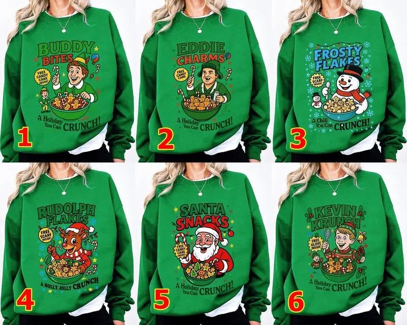 Christmas Cereal Shirt, Retro Xmas Movie Tee, Cute Christmas Charm Top, Holiday Collection Shirt, Fun Unisex T-Shirt for...