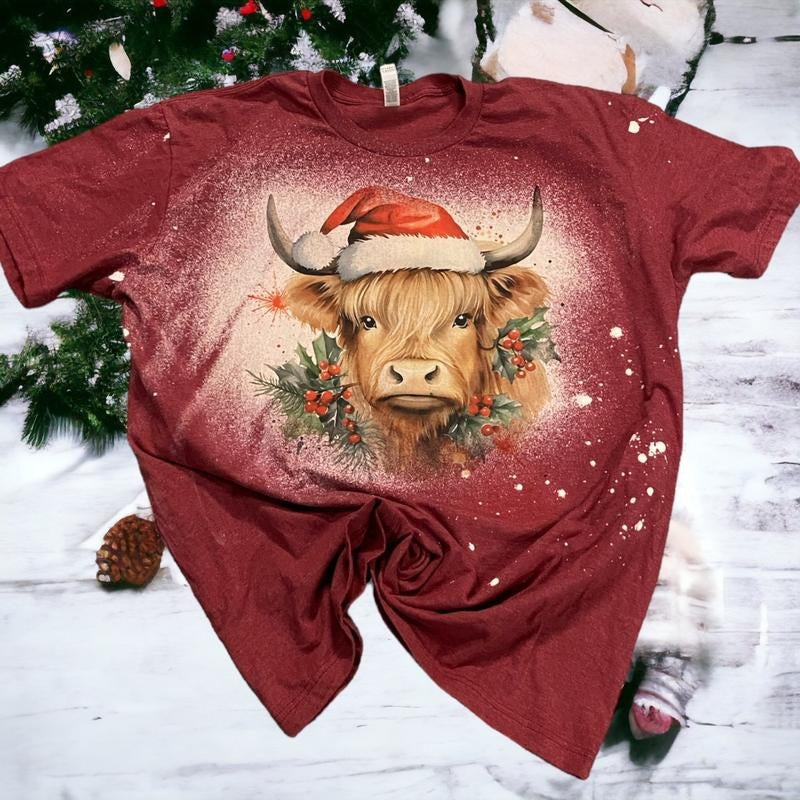 Christmas Cow Shirt Hoodie, Sweatshirt | HypeDripTees.com