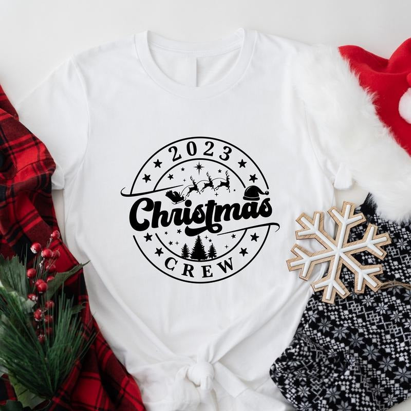 Christmas Crew 2023 Shirts, Matching Cousin Crew T-Shirt, Family Christmas Gift Short Sleeve, X-mas Party Gift Tee....