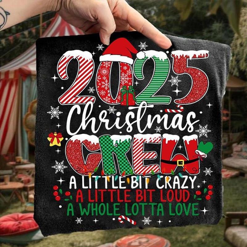 Christmas Crew Family Christmas 2025 Shirt Sweatshirt Hoodie, Funny Matching Holiday Christmas Squad Pajamas Shirt,...