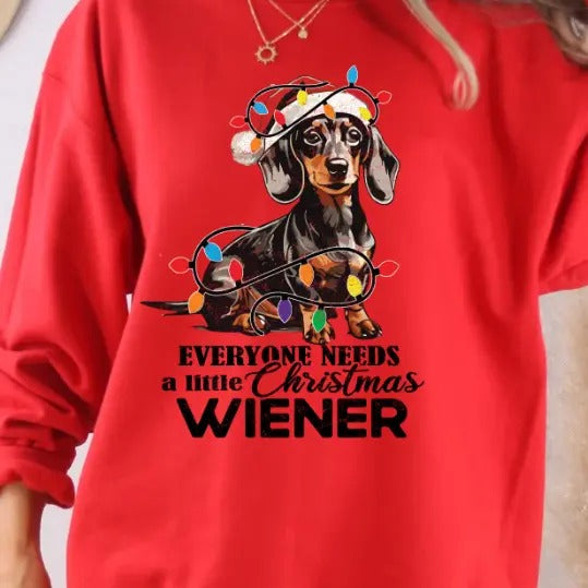 Christmas Dachshund Retro Distressed Ugly Christmas Sweater Graphic Sweatshirt Casual Womenswear Long Sleeves T-Shirts,...