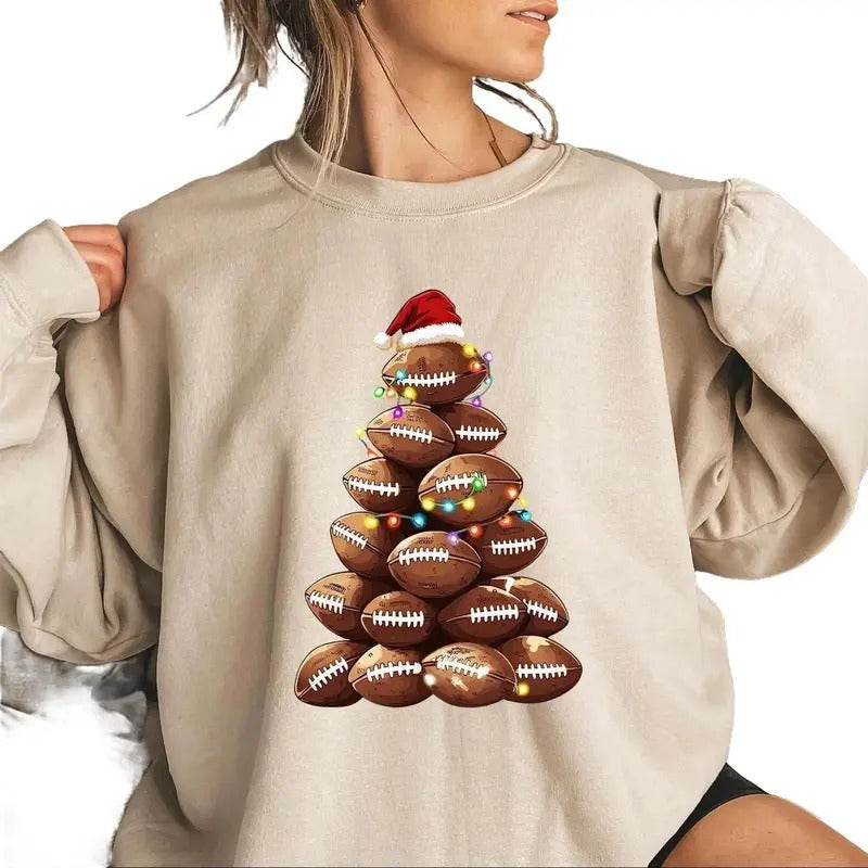 Christmas Football Sweatshirt, Football Mom Sweatshirt, Mom Christmas Football Sweater T-Shirts, Hoodie | HypeDripTees.com