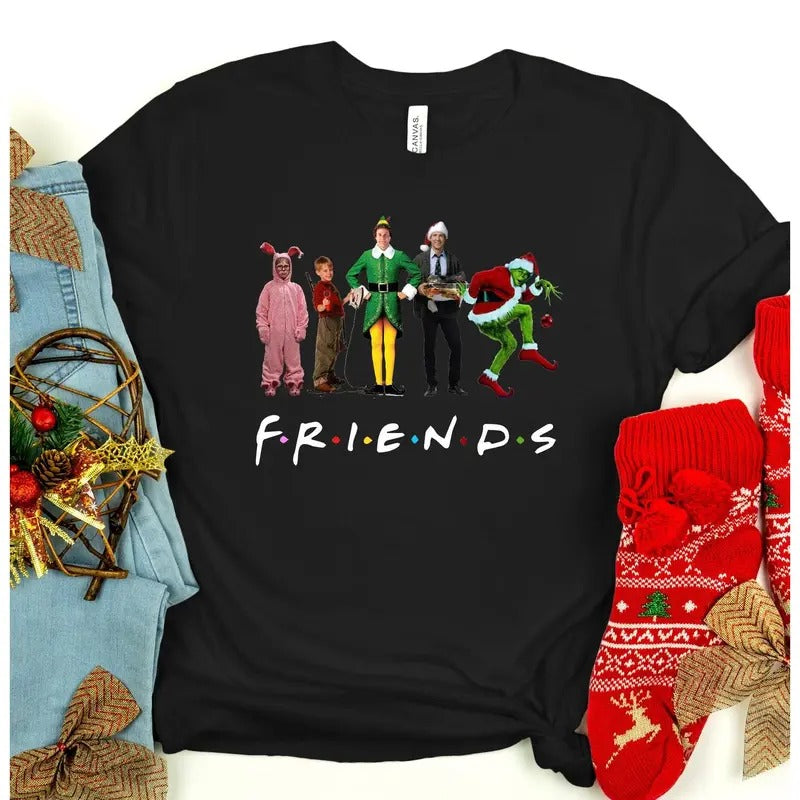 Christmas Friends Shirts, Christmas Movie Watching Shirt, Christmas Shirt Kids, Funny Christmas Shirt Gift, Christmas...