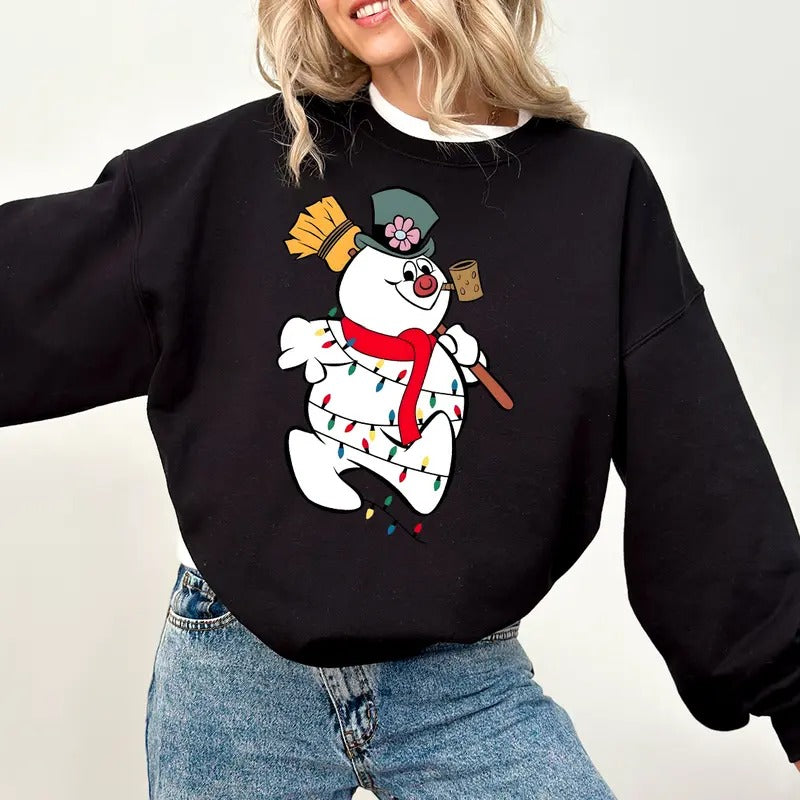 Christmas Frosty The Snowman Sweatshirt - Frosty's Snowflake Family Christmas Sweatshirt, Frosty and Friends Rudolph...