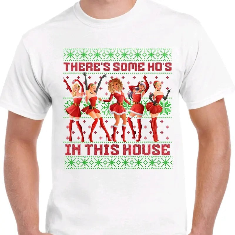 Christmas Ho's in this house- Men's Funny T-Shirt - Ugly Sweater Style
