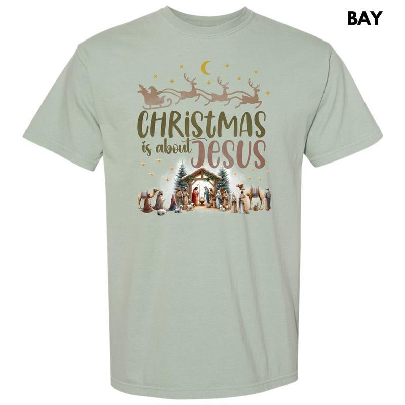 Christmas Is About Jesus Comfort Colors T-Shirt 'NLB' Hoodie, Sweatshirt | HypeDripTees.com