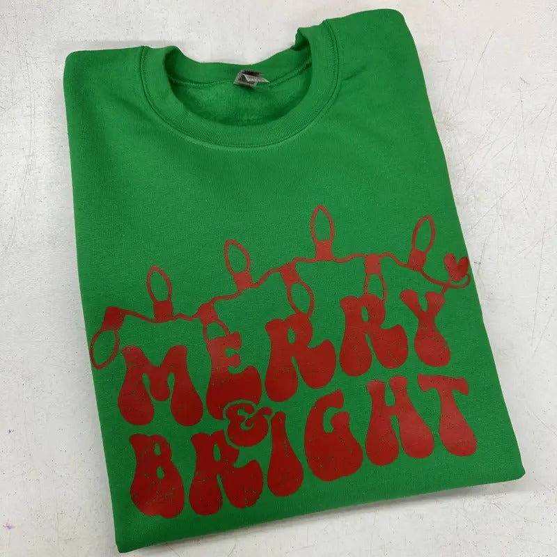 Christmas Merry & Bright Sweatshirt T-Shirts, Hoodie | HypeDripTees.com