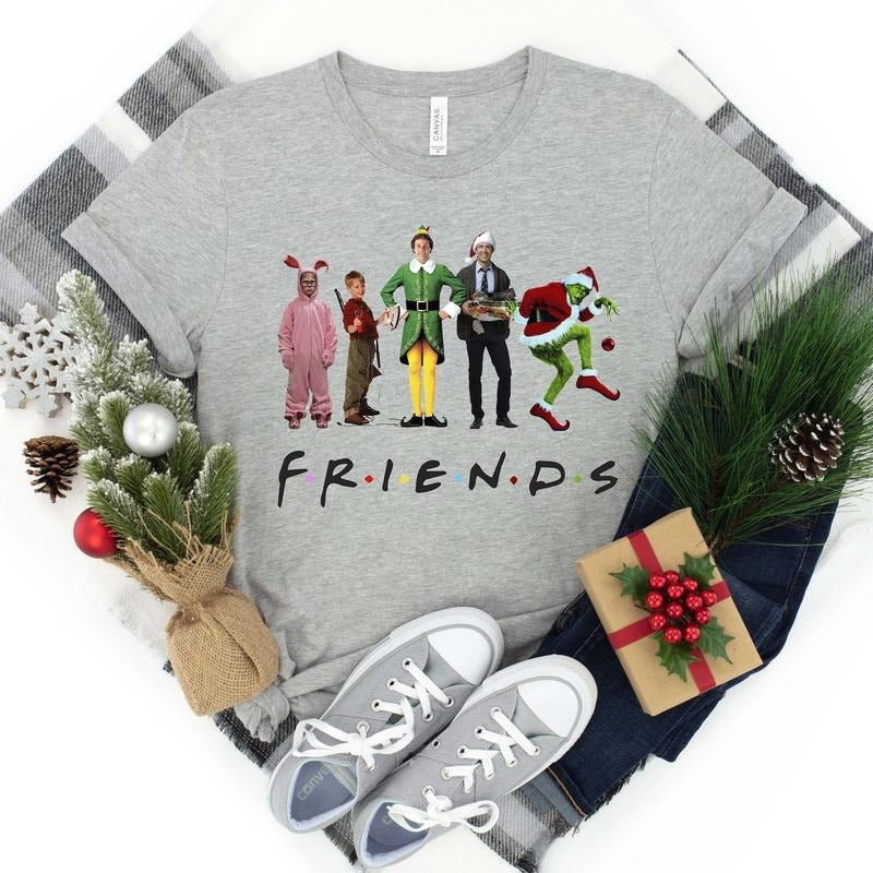 Christmas Movie Watching Shirt, Christmas Friends Shirt, Christmas Movie Friends, Funny Christmas Shirts, Christmas...