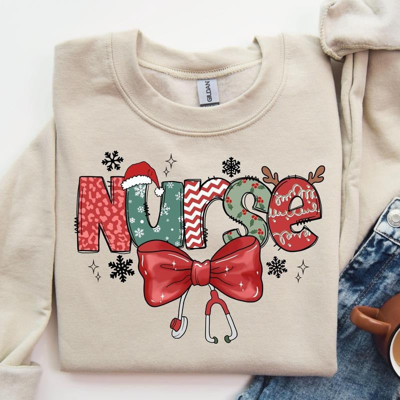 Christmas Nurse Sweatshirt, Christmas Nursing Sweater, Nurse Life Christmas Shirt, School Nurse Christmas Sweatshirt Hoodie