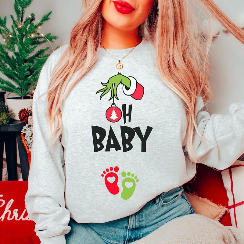 Christmas Pregnancy Announcement Sweatshirt, Christmas Maternity Shirt, Holiday Gender Reveal Sweatshirt, Gift for...