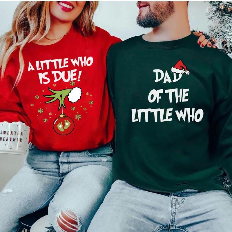 Christmas Pregnancy Sweatshirt, Mommy To Be Shirt, New Dad Shirt, Christmas Pregnancy Reveal Sweatshirt,  Christmas...