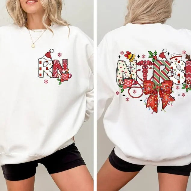 Christmas Registered Nurse Sweatshirt, Christmas Nurse Shirt, Christmas RN Shirt, Registered Nurse Holiday Shirt, Gift...