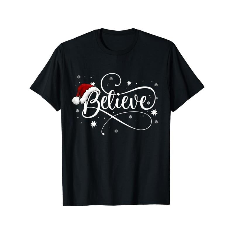 Christmas Shirts - Believe in Santa Believe in Christmas Men's T-Shirt made in usa Hoodie, Sweatshirt | HypeDripTees.com