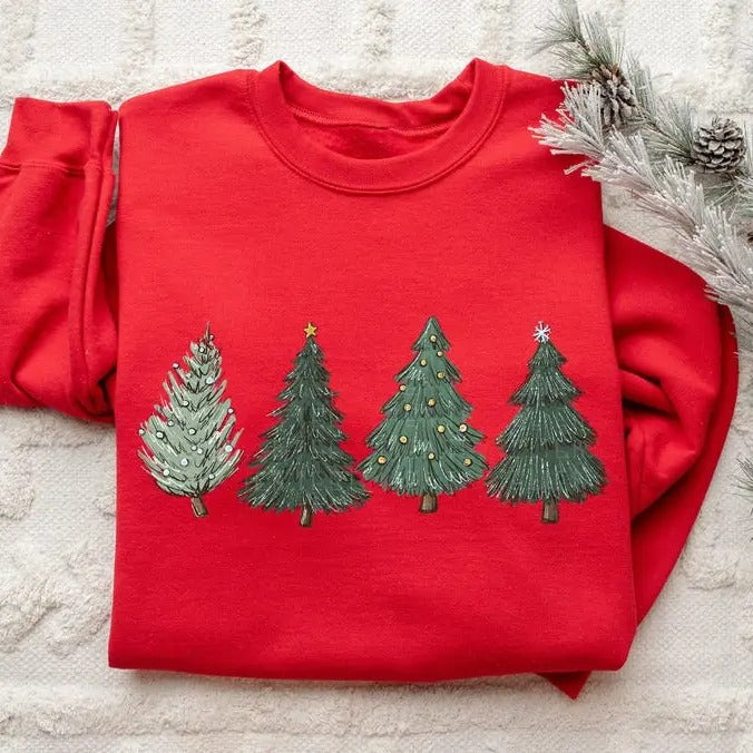 Christmas Sweatshirt Womens Christmas Sweater Christmas Crewneck Pullover Christmas Tree Holiday Sweaters Winter Matching...