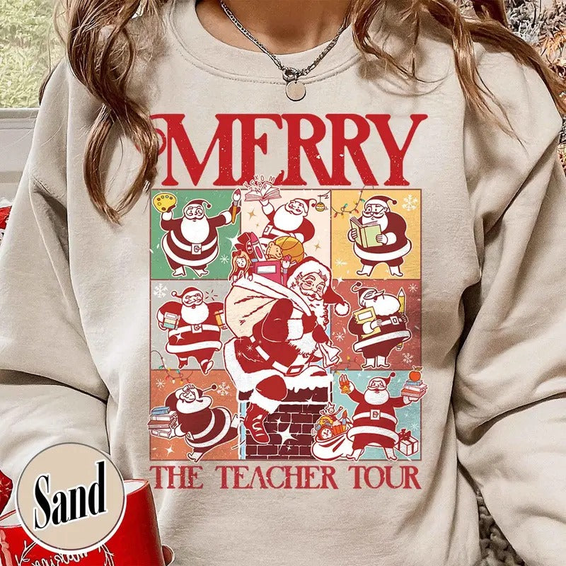 Christmas Teac.her E.ra Tour Sweatshirt,Merry Christmas,Sant.a Claus.e Tshirt,Christmas Teac.her Shirt,Sa.ntas Teach.ers...