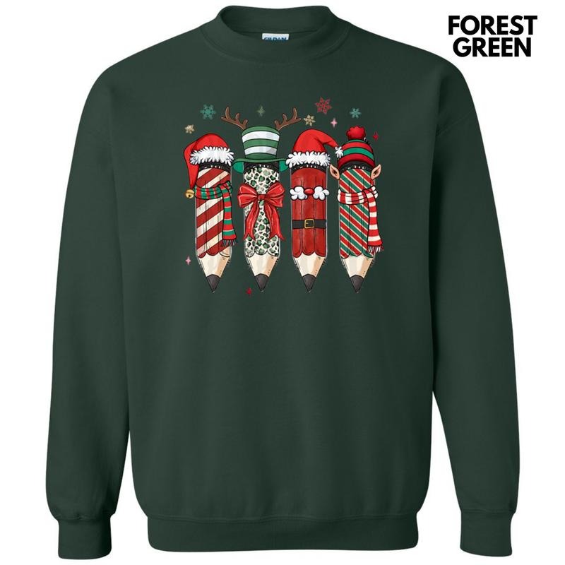 Christmas Teacher Pencils Sweatshirt T-Shirts, Hoodie | HypeDripTees.com