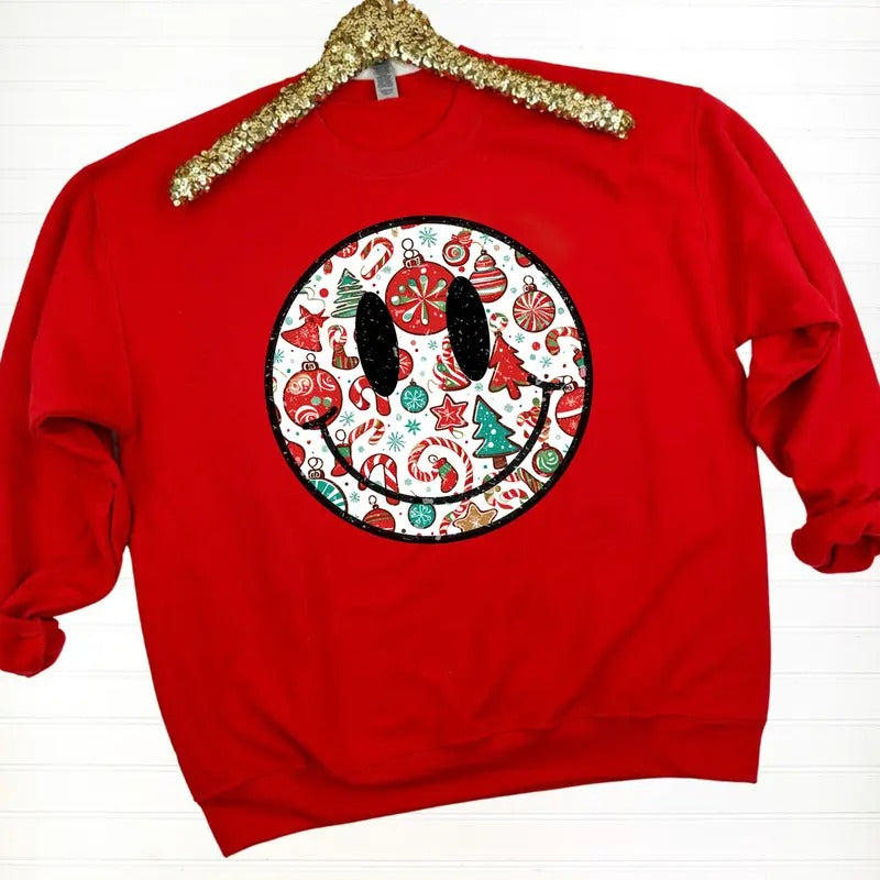 Christmas Time Happy Face Sweatshirt 'NLB' T-Shirts, Hoodie | HypeDripTees.com