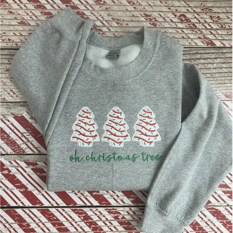 Christmas Tree Cake Crewneck Sweatshirt T-Shirts, Hoodie | HypeDripTees.com