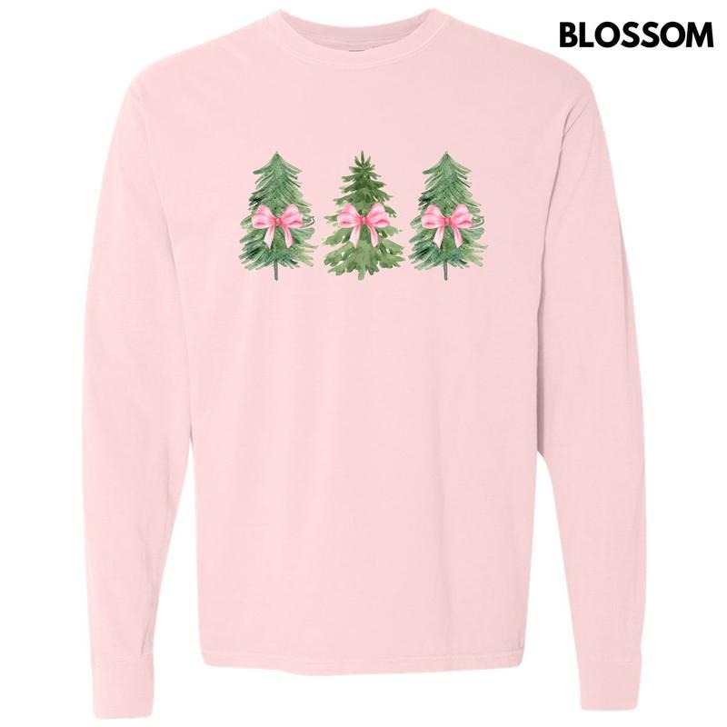Christmas Trio Trees Long Sleeve Comfort Colors T-Shirt 'NLB' Hoodie, Sweatshirt | HypeDripTees.com